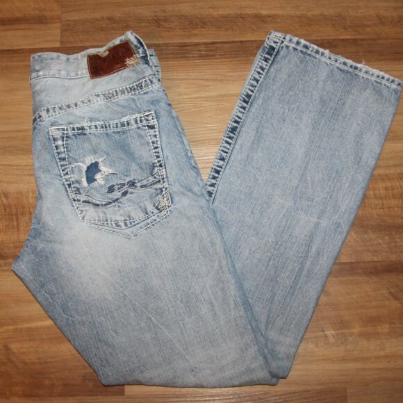 VTG Y2K Men's SIZE 31x32 SILVER JEANS Series 925 ZAC Distressed Bootcut Jeans - Picture 1 of 8